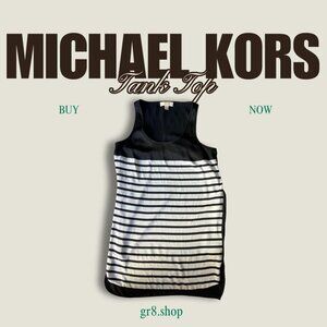 Michael Kors Women’s Tank Top Black White Striped Size L